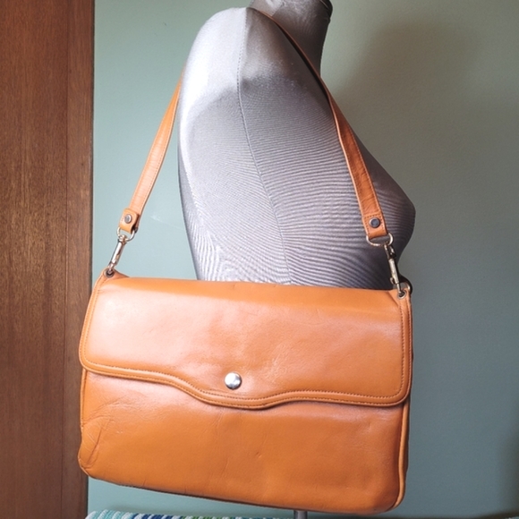 Mastercraft tan flap bag 1970s retro envelope clutch bag - Picture 1 of 16